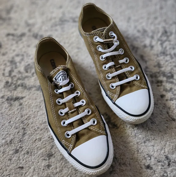 Olive Green Converse Sneakers - Picture 2 of 6